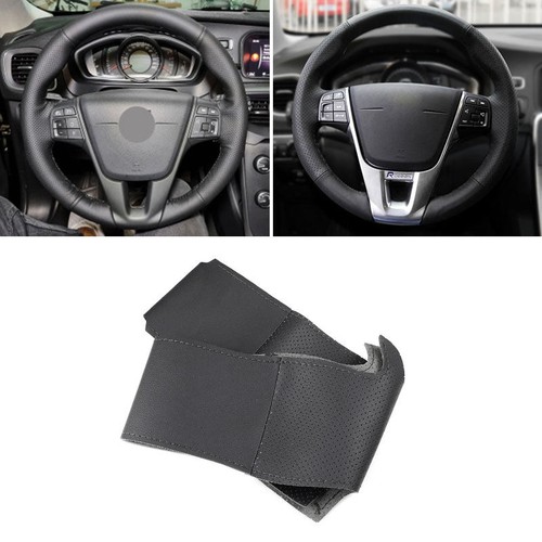 Schwarz leder lenkradbezug - schwarz,
